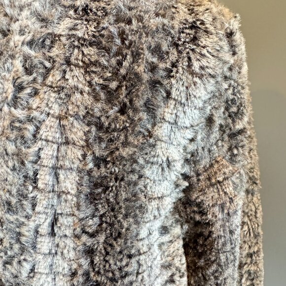 New Mystree Brown Faux Rabbit Fur Jacket - Picture 12 of 14